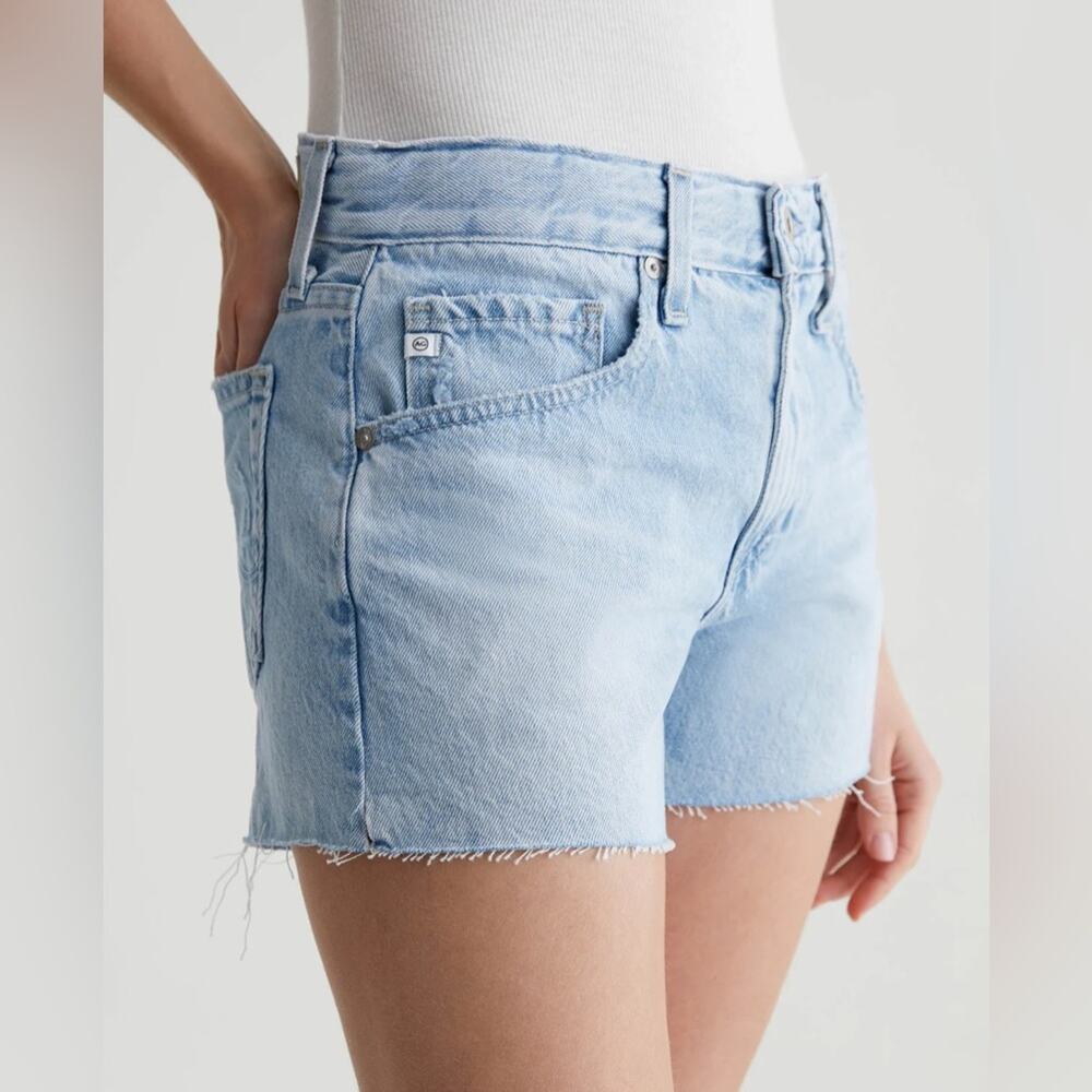 NWT AG Adriano Goldschmied Hailey Cut-Off Relaxed Denim Short In Recall Wash 33